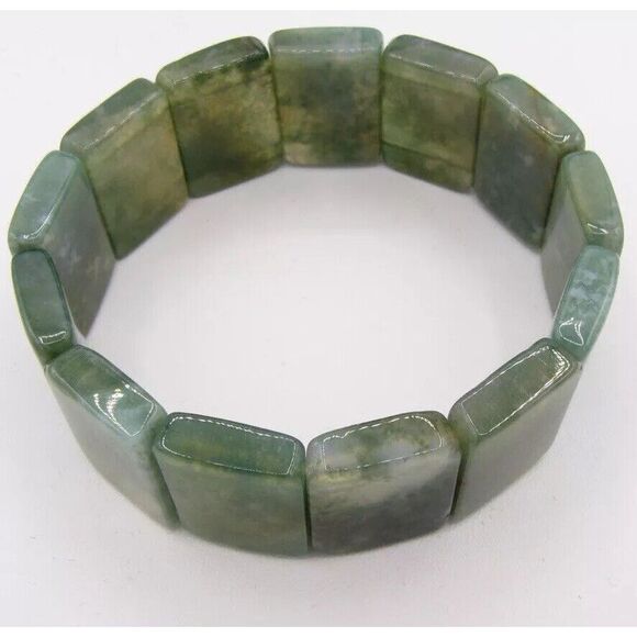 Green Aventurine Beaded stretch Bracelet - Picture 2 of 3